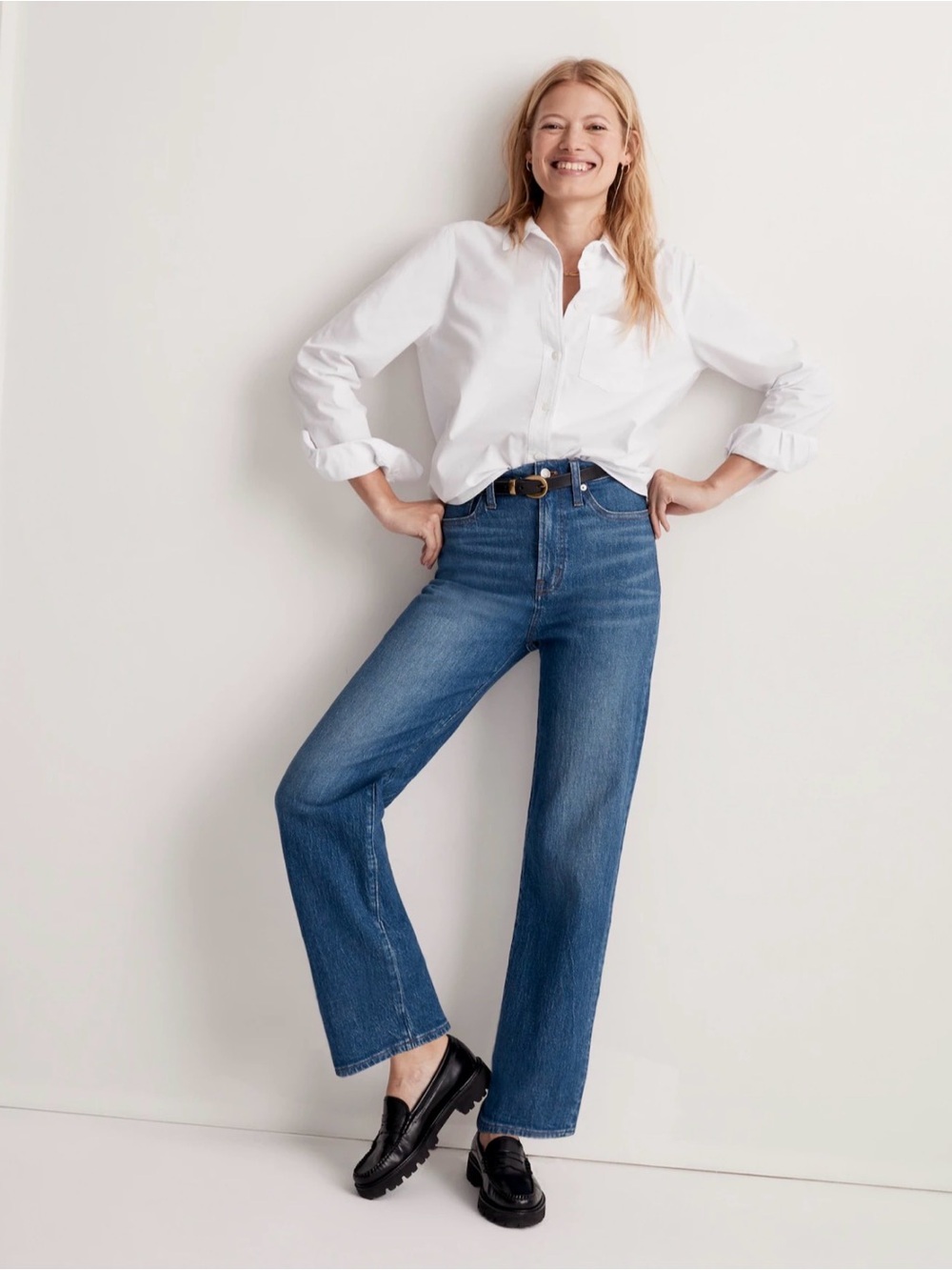 Madewell The Perfect Vintage Wide-Leg Jean Blue Jeans Size 23P